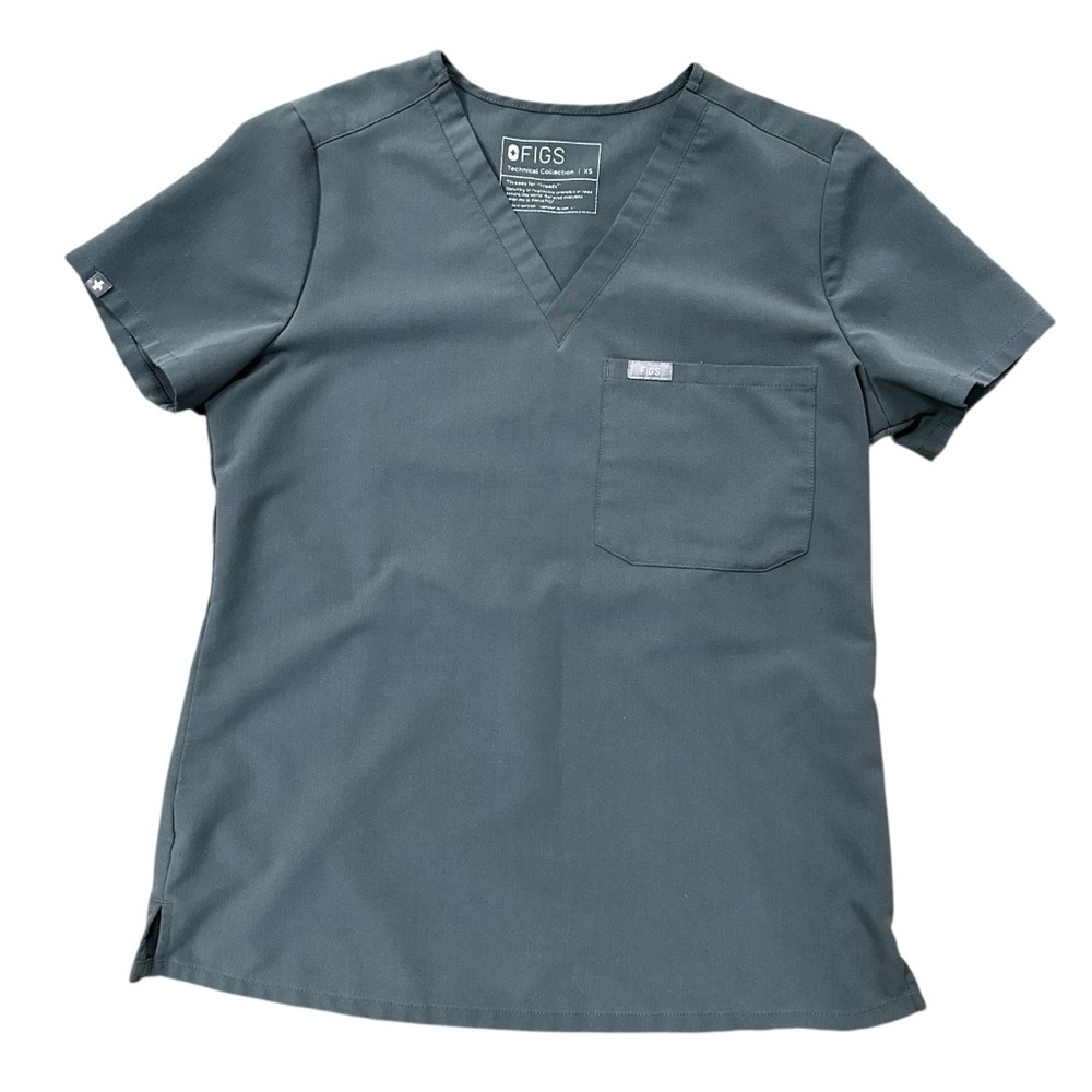 Figs Gray One Pocket Scrub Top Size XS